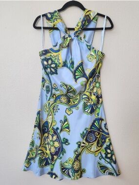 Banana Republic Light Blue Floral Halter Dress